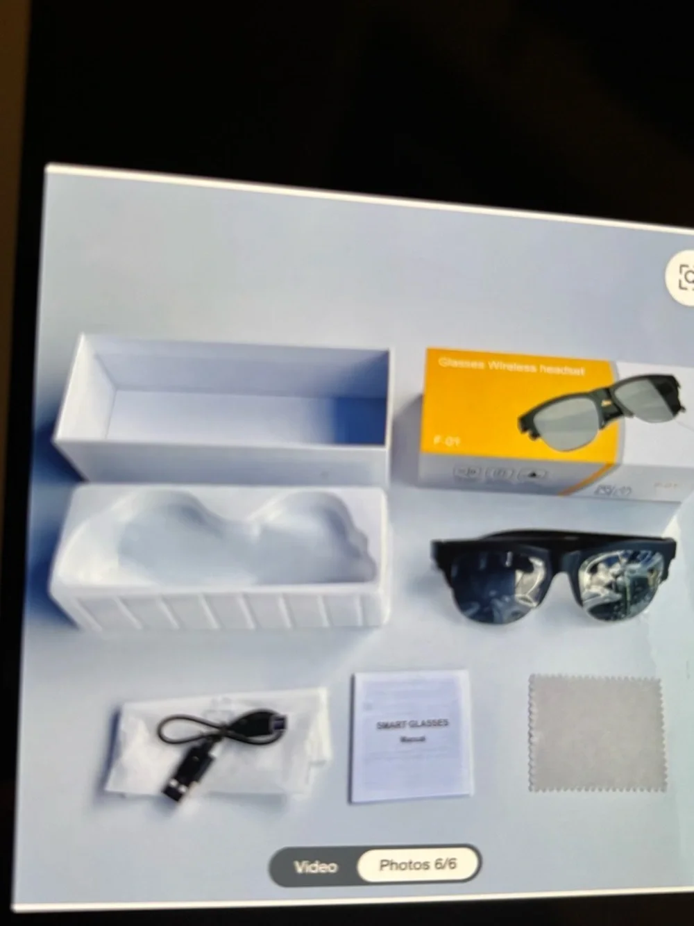 F01 Sunglasses On-Ear Stereo Wireless Headset LED Audio Smart Sunglasses . New